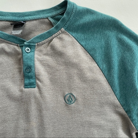 Volcom Color Block Long Sleeve Henley Shirt L - Picture 5 of 7